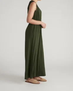 Zoey Liquid Jersey Jumpsuit Coratina Green