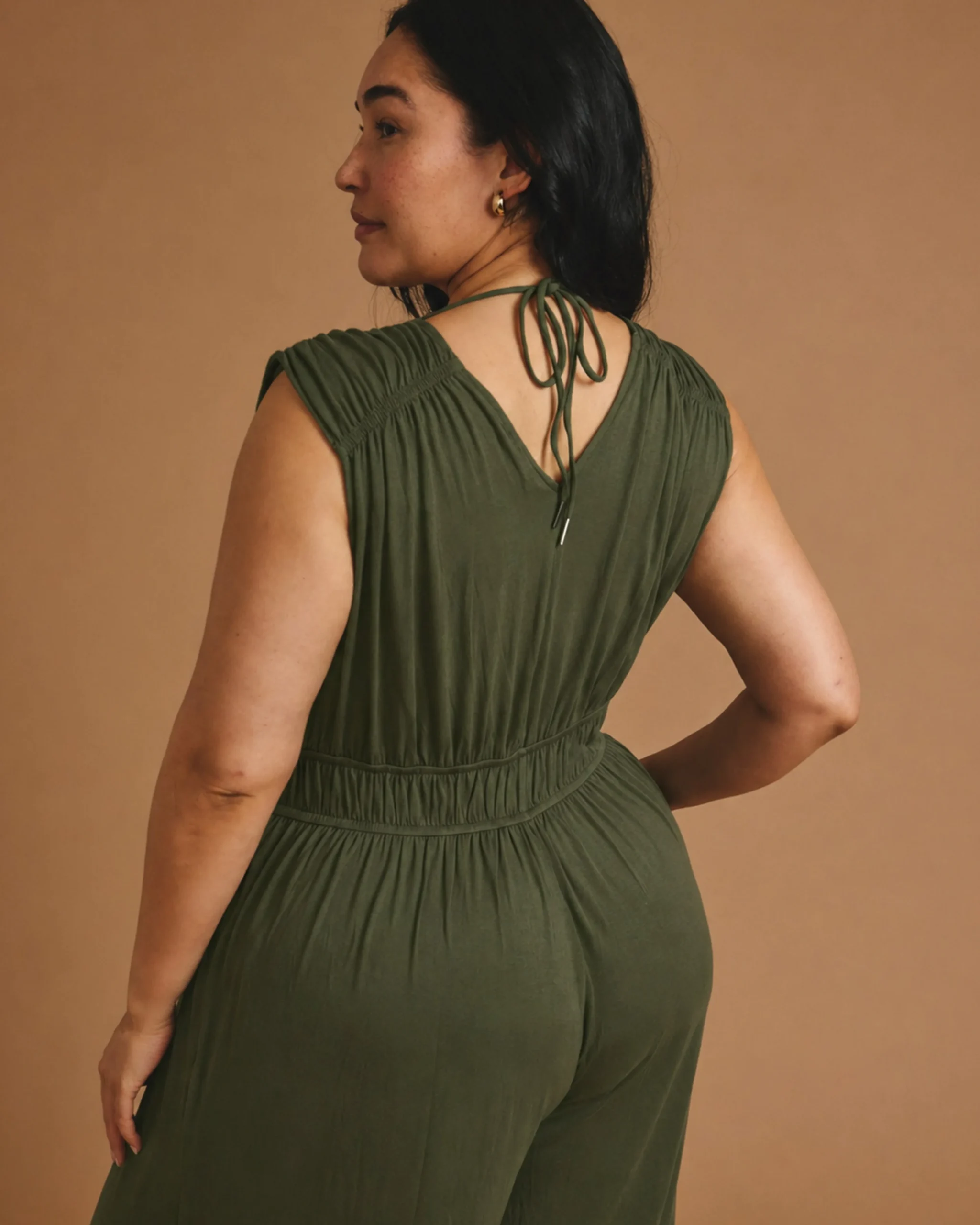 Zoey Liquid Jersey Jumpsuit Coratina Green